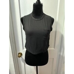 Brit & Bri Black Cropped Tank in M